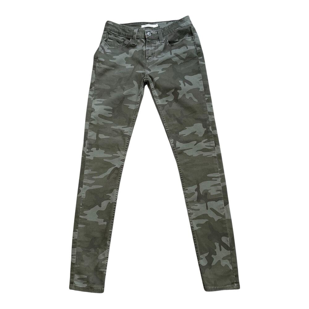 Levis 535 Super Skinny Womens 27 Camo Pants Green Camouflage Stretch Pants